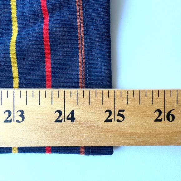 La Ligne Target Navy Rainbow Stripe Ribbed Turtleneck Top Size L - Picture 10 of 10